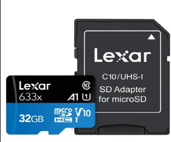 کارت حافظه‌ microSDHC لکسار مدل Blue Series کلاس 10 استاندارد UHS-I U1 سرعت 100MBps 633X همراه با آداپتور SD